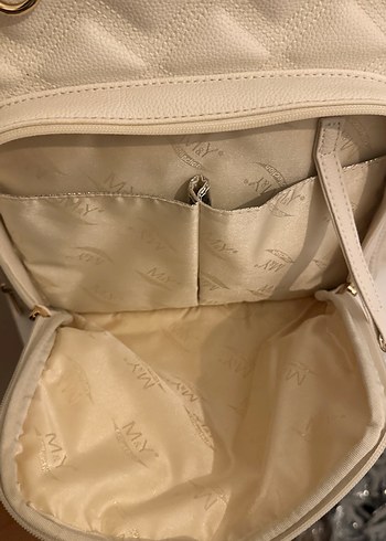 Beyaz suni Deri bebek bakım Çantası - Görsel 6