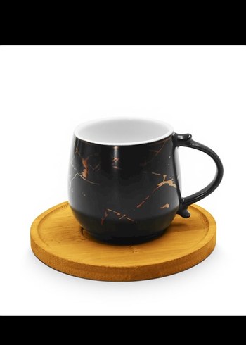 Siyah Mermer Desenli 2 Li kahve fincanı takımı - Görsel 2