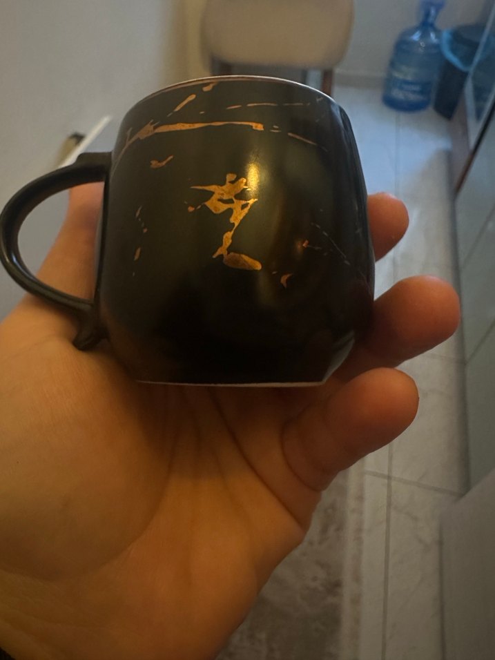 Siyah Mermer Desenli 2 Li kahve fincanı takımı - Görsel 3