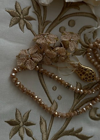 Maraş işi gold nakışlı seccade seti - Görsel 8