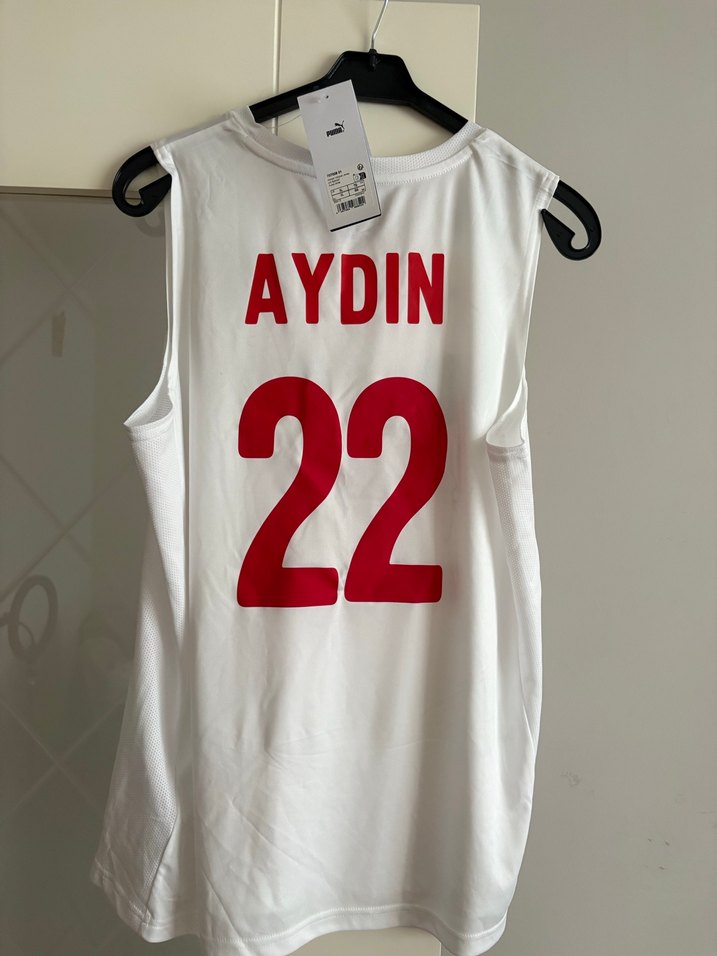 Beyaz Sporcu Kolsuz Jersey Forması VOLEYBOL İMZALI AYDIN - Görsel 3