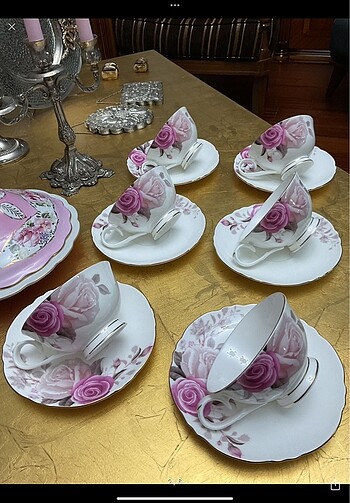 Karaca rose çay fincanları