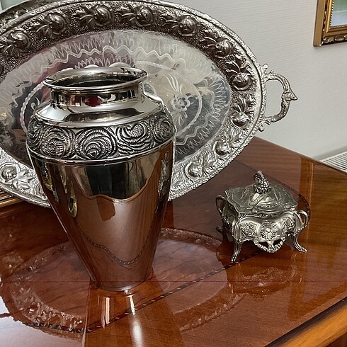 American Vintage Gümüş kaplama vazo