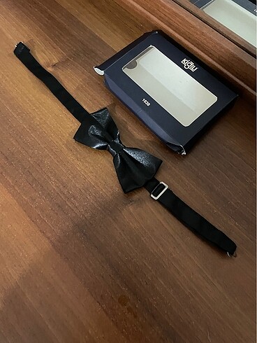 Kigılı siyah saten papyon - Görsel 4