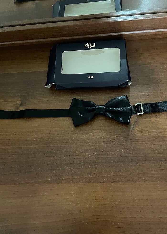 Kigılı siyah saten papyon - Görsel 3