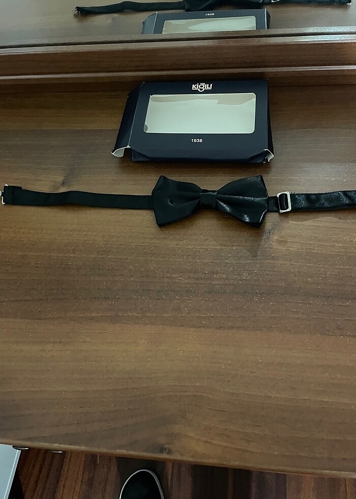 Kigılı siyah saten papyon - Görsel 5