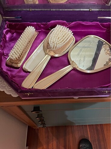 Petit point fırça ayna tarak seti - Görsel 3