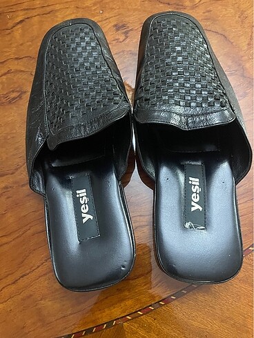 İç dış deri kösele taban el yapımı erkek ev terliği - Görsel 2