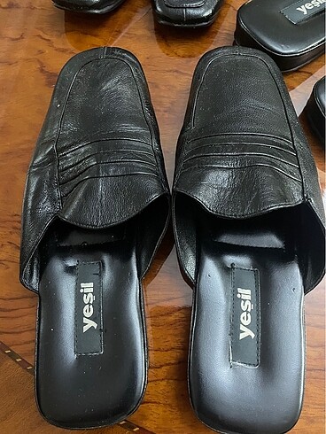 İç dış deri kösele taban el yapımı erkek ev terliği - Görsel 2