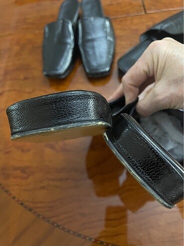 İç dış deri kösele taban el yapımı erkek ev terliği - Görsel 4