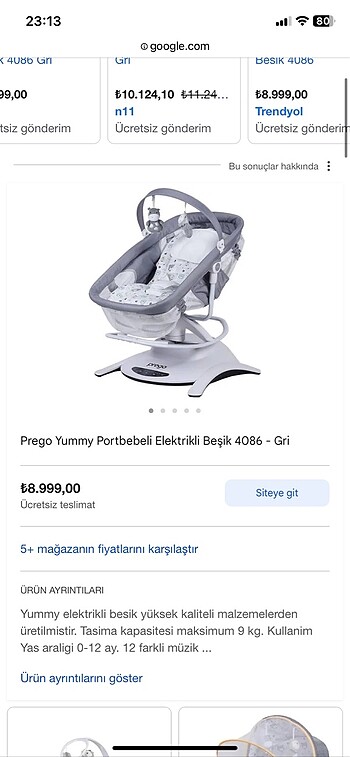Prego Prego yumy bebek beşik