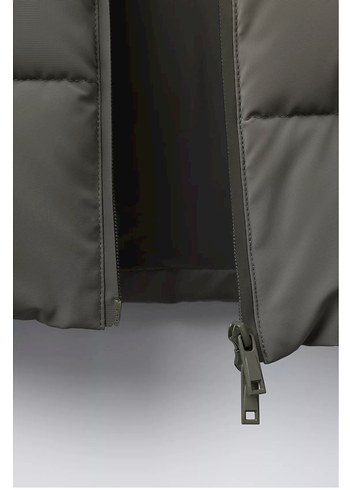 Zara Dik Yakalı Uzun Şişme Mont Kaban - Görsel 6