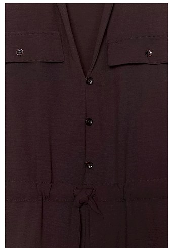 Zara Kahverengi Kuşaklı Uzun Tulum - Görsel 3