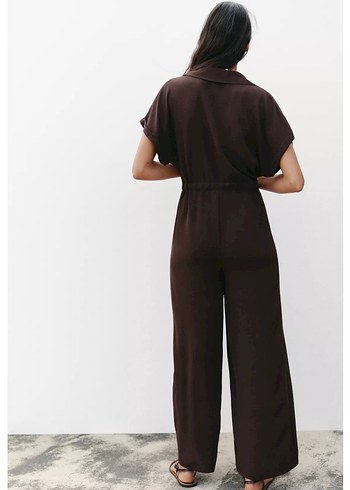 Zara Kahverengi Kuşaklı Uzun Tulum - Görsel 2