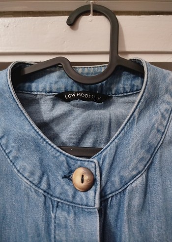 LCW düğmeli Mavi Midi Denim Ceket - Görsel 2