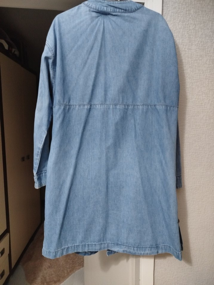 LCW düğmeli Mavi Midi Denim Ceket - Görsel 5