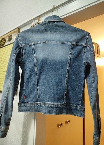 Düğmeli Mavi Kadın Kot Ceket - Görsel 2