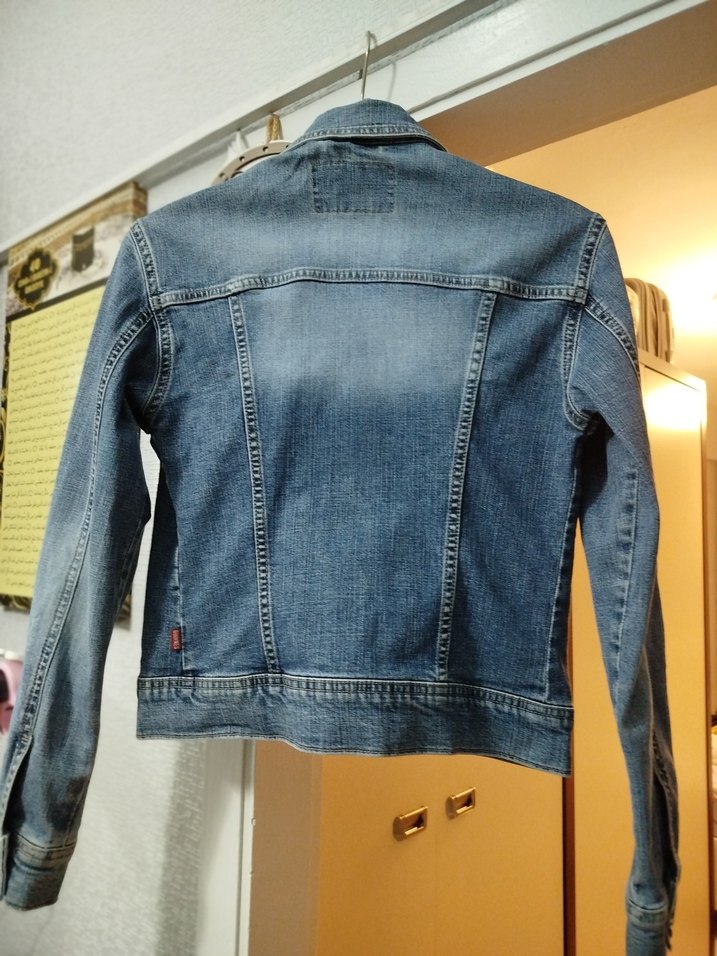 Düğmeli Mavi Kadın Kot Ceket - Görsel 2