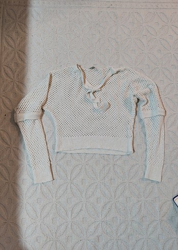 Bej Örgü Kadın Triko Kazak - Görsel 2