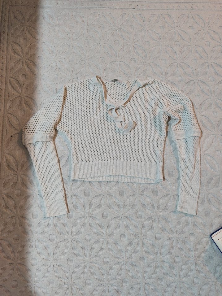 Bej Örgü Kadın Triko Kazak - Görsel 2