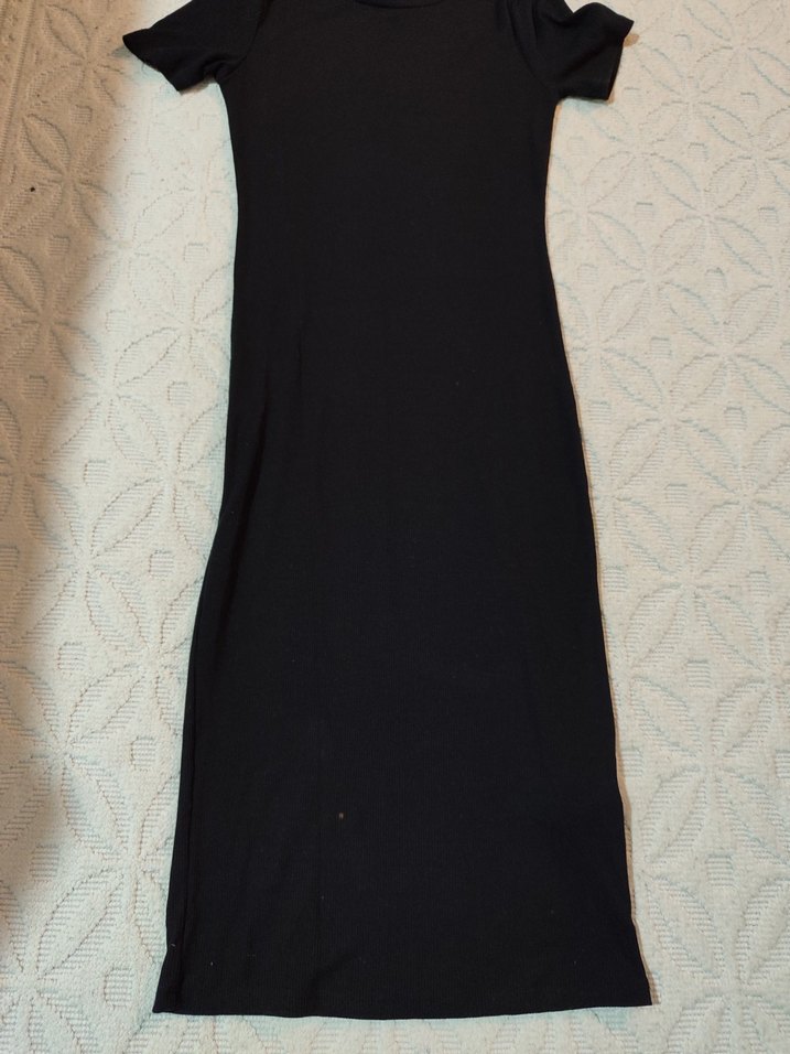 Siyah Kadın Uzun Triko Elbise - Görsel 2