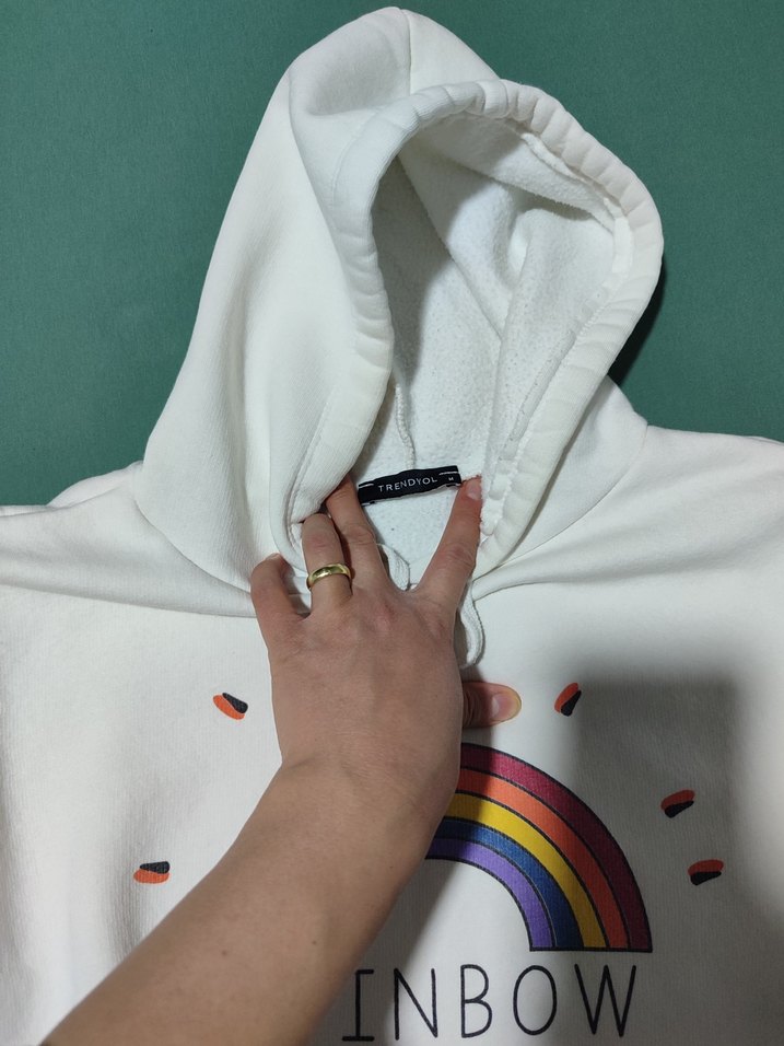 Kadın Beyaz Renkli Baskılı Sweatshirt - Görsel 2