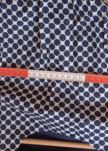 38 Beden Puantiye Desenli Lacivert Midi Elbise