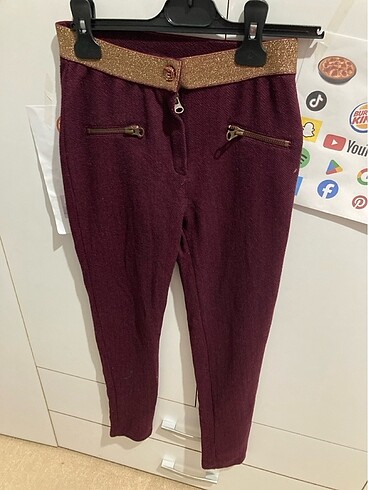 11-12 Yaş Beden Bordo tayt#