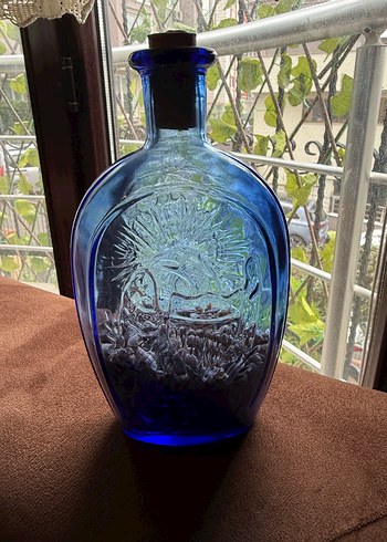 Koyu Mavi Dekoratif Cam Vazo - Görsel 3