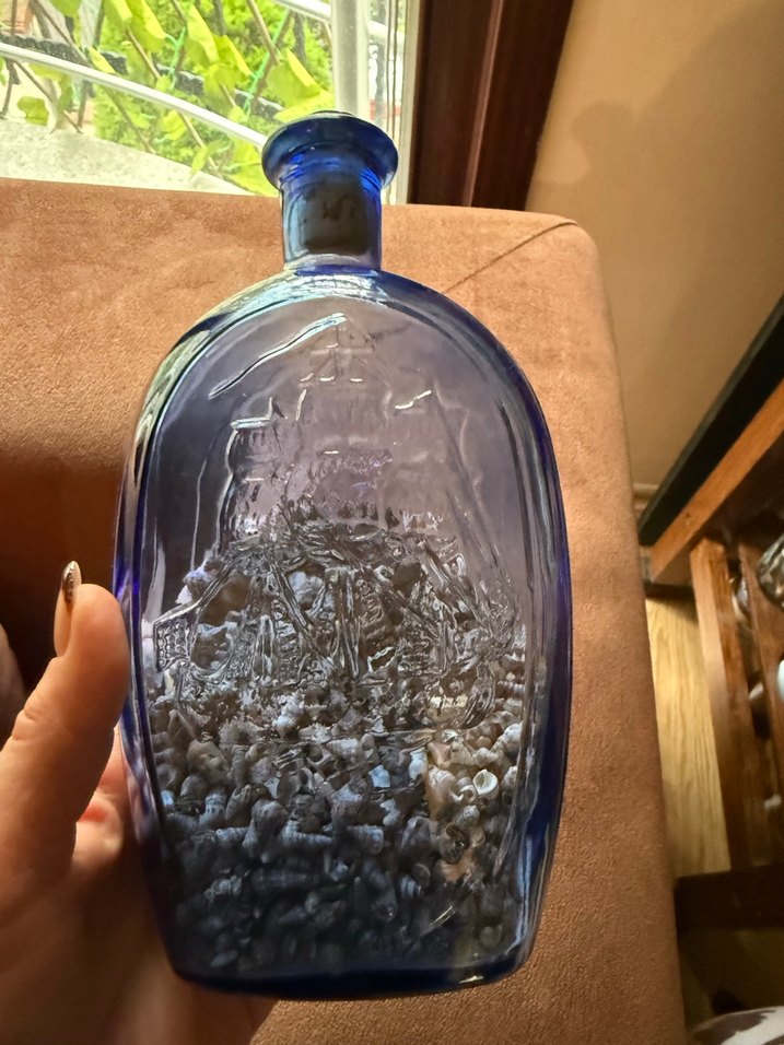 Koyu Mavi Dekoratif Cam Vazo - Görsel 4