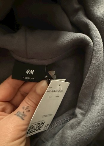 Gri Kapüşonlu Kadın Sweatshirt - Görsel 3