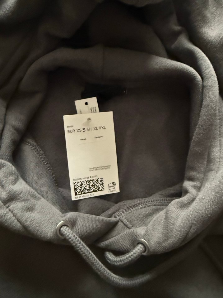 Gri Kapüşonlu Kadın Sweatshirt - Görsel 2