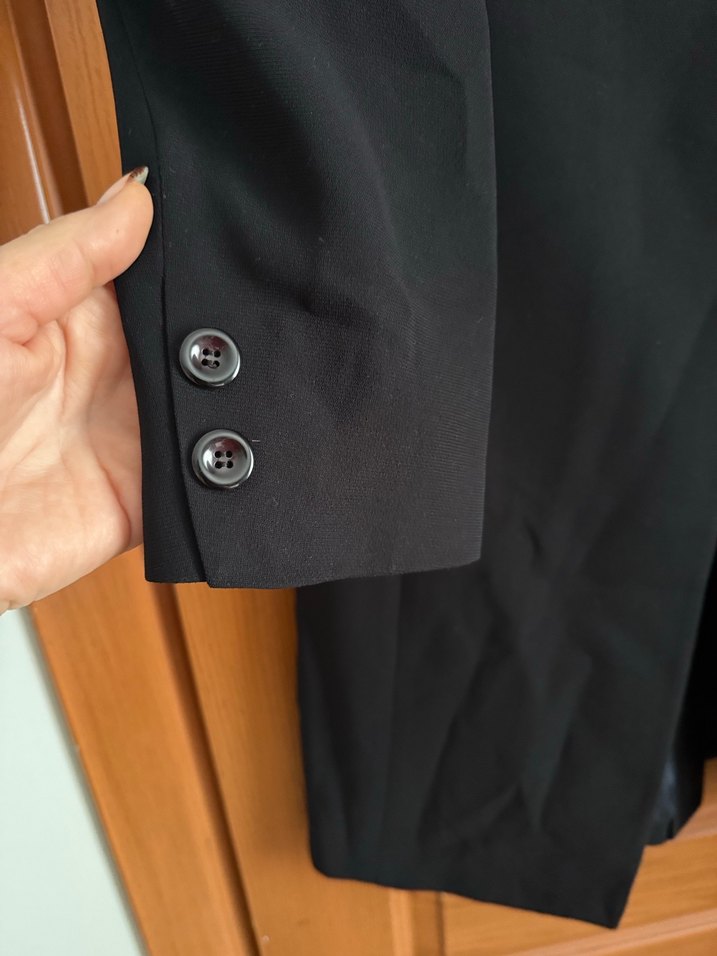 Siyah Kadın Uzun ceket - Görsel 3