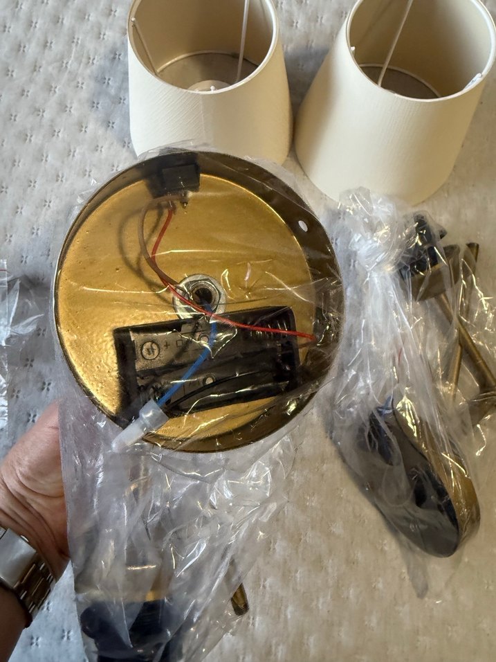 Altın Renkli Duvar Lambası ve Abajur Seti - Görsel 2