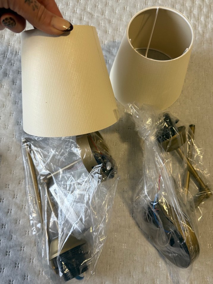 Altın Renkli Duvar Lambası ve Abajur Seti - Görsel 3