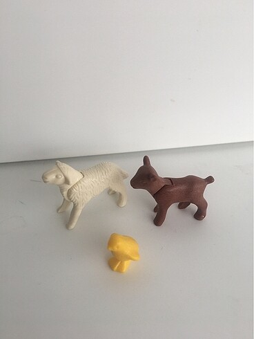 Playmobil Geobra Çiftlik Hayvanlar - beyaz koyun - kahverengi ku