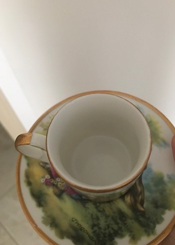Karaca Pastel Desenli Porselen Kahve Fincanı ve Tabağı