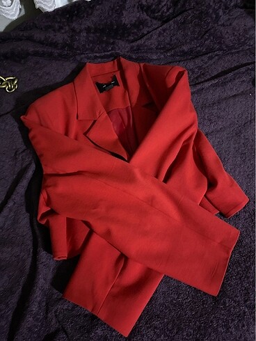 xl Beden zara kırmızı crop blazer