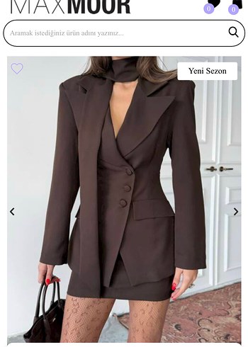 Kadın Kahverengi Mini Blazer Ceket - Görsel 3