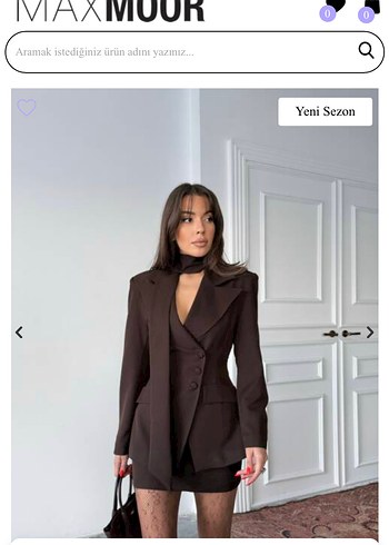 Kadın Kahverengi Mini Blazer Ceket - Görsel 4