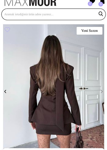 Kadın Kahverengi Mini Blazer Ceket - Görsel 2