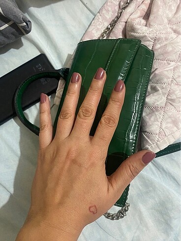 Stradivairus yeşil deri çanta - Görsel 3