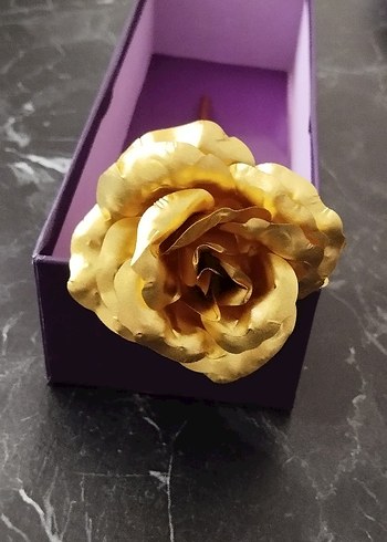  Beden Renk 24K Altın Kaplama Gül Dekoratif Süs