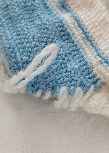 Mavi Örgü Erkek Bebek Patik - Görsel 5