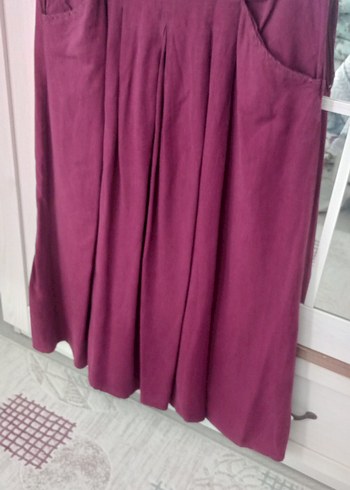 m Beden Burgundy Desenli Bol Kesim Kadın etek