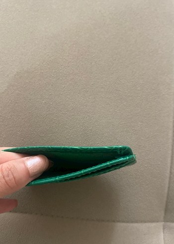 Beden Yeşil Parlak Deri Kadın Cüzdanı