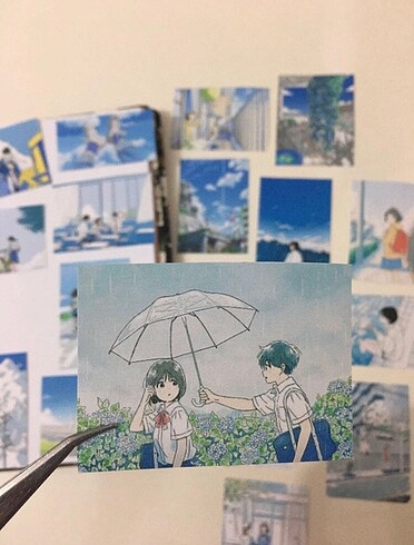 Beden Renk Mavi tema anime manga Stickers