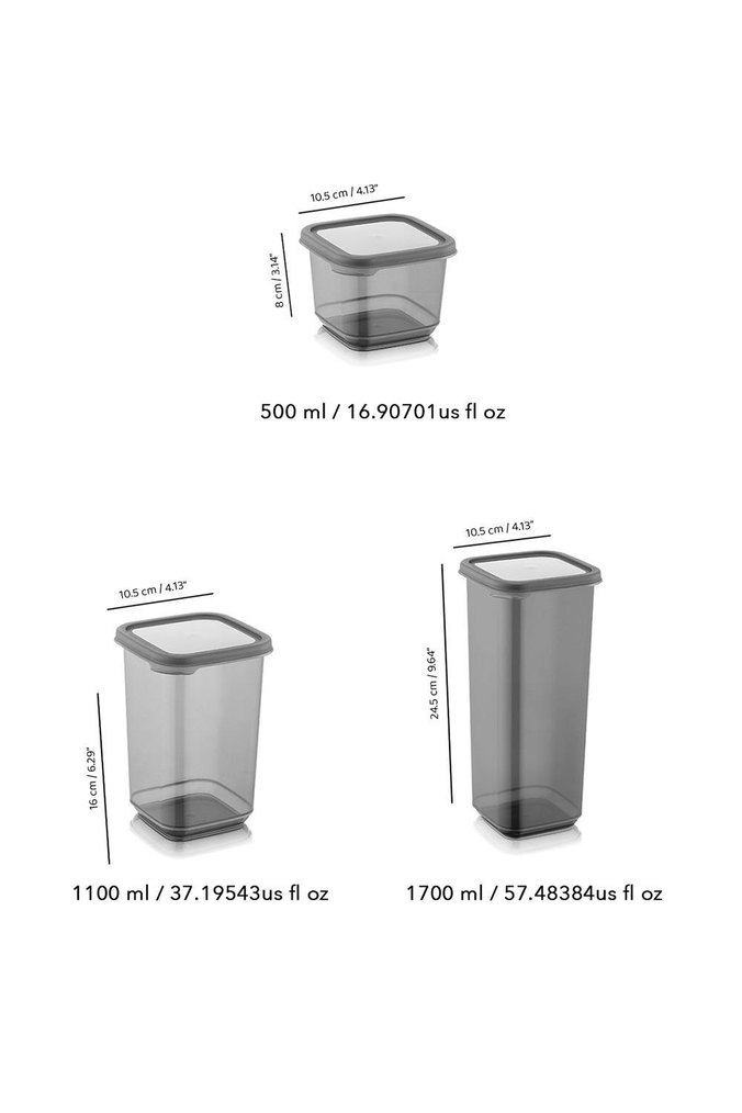 Gri Plastik erzak Kabı Seti - Görsel 2
