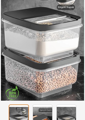 16  12 degısıyo Litre Siyah Kapaklı Saklama Kabı - Görsel 3