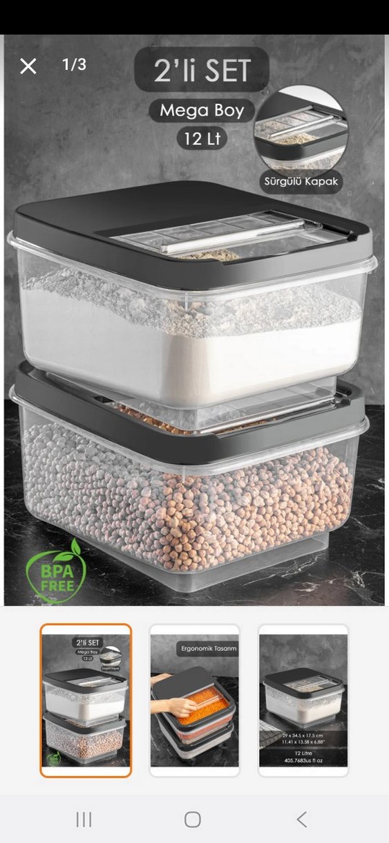 16  12 degısıyo Litre Siyah Kapaklı Saklama Kabı - Görsel 3